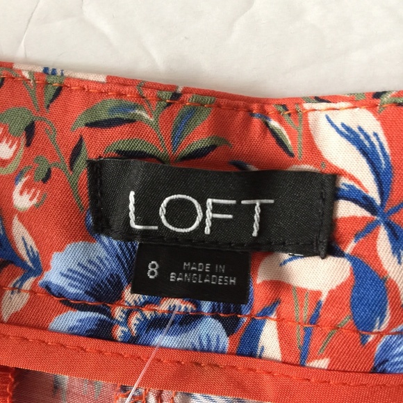 Ann Taylor LOFT Orange Floral Flower Shorts 8 NWT - Picture 5 of 7